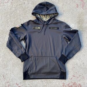 Seattle Seahawks Nike Salute To Service Hoodie On Field M Military Camo Patches